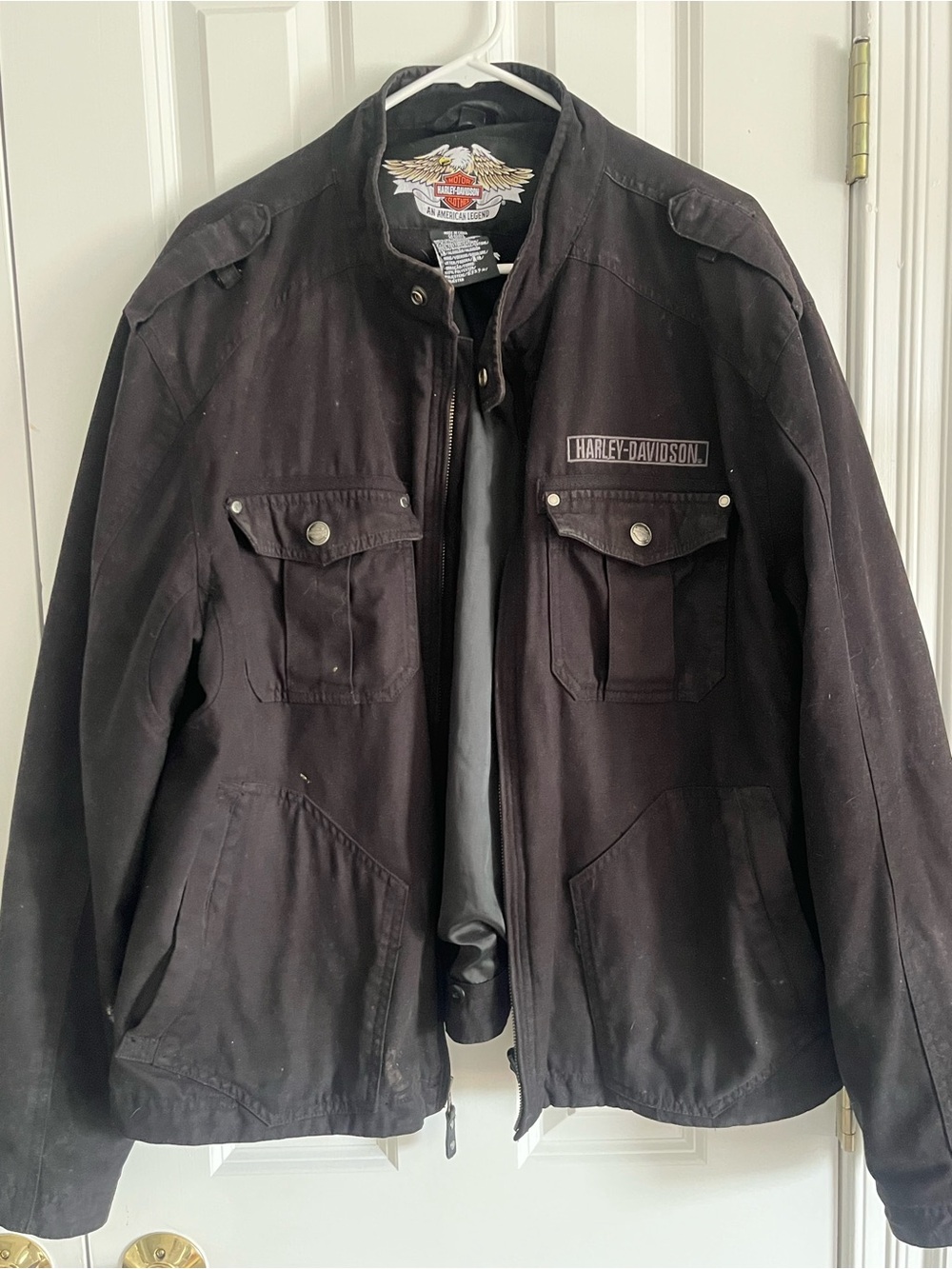 Harley-Davidson Black Military Field Canvas Jacket